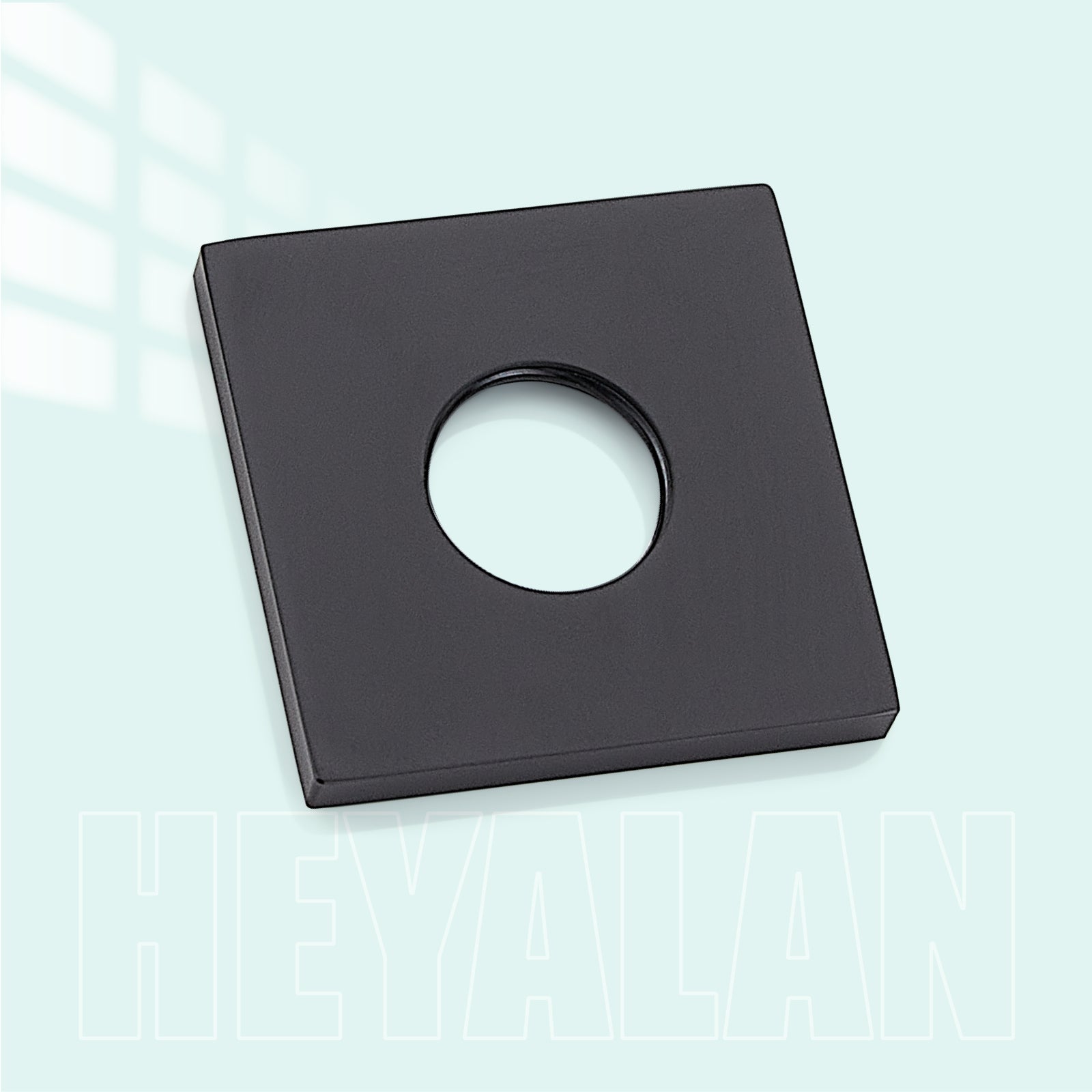 Heyalan Shower Arm Flange Plate, 1pc Modern Shower Escutcheon Cover Plate 2.5'', Universal Shower Head Arm Replacement Cover Plate, Square Escutcheon Wall Cover