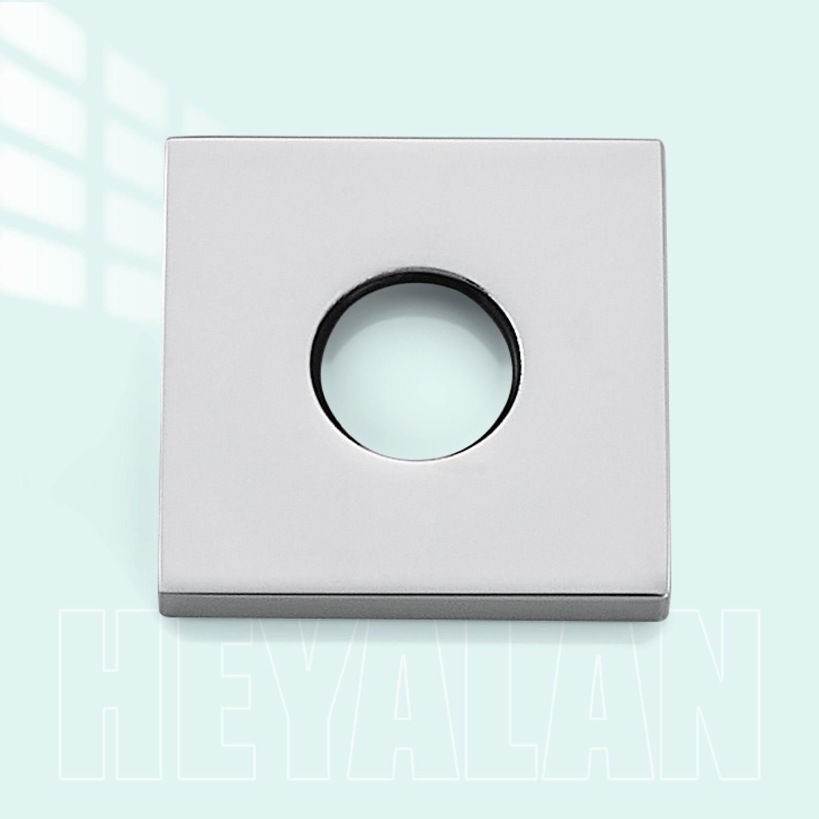 Heyalan Shower Arm Flange Plate, 1pc Modern Shower Escutcheon Cover Plate 2.5'', Universal Shower Head Arm Replacement Cover Plate, Square Escutcheon Wall Cover