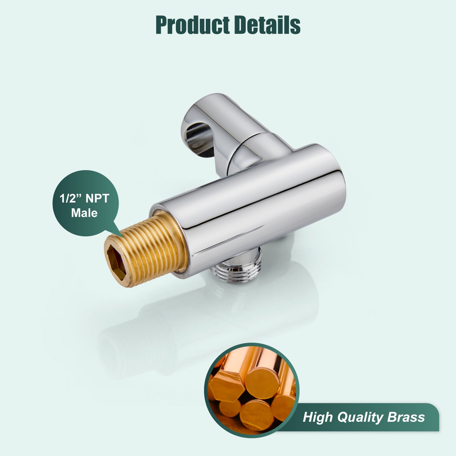 Shower Wand Holder with Round Cover Connecting Hose Shower Hand Bracket Wall Mount Shower Handheld Holder Heyalan Extension Arm Brass Contemporary Handheld Shower Holder