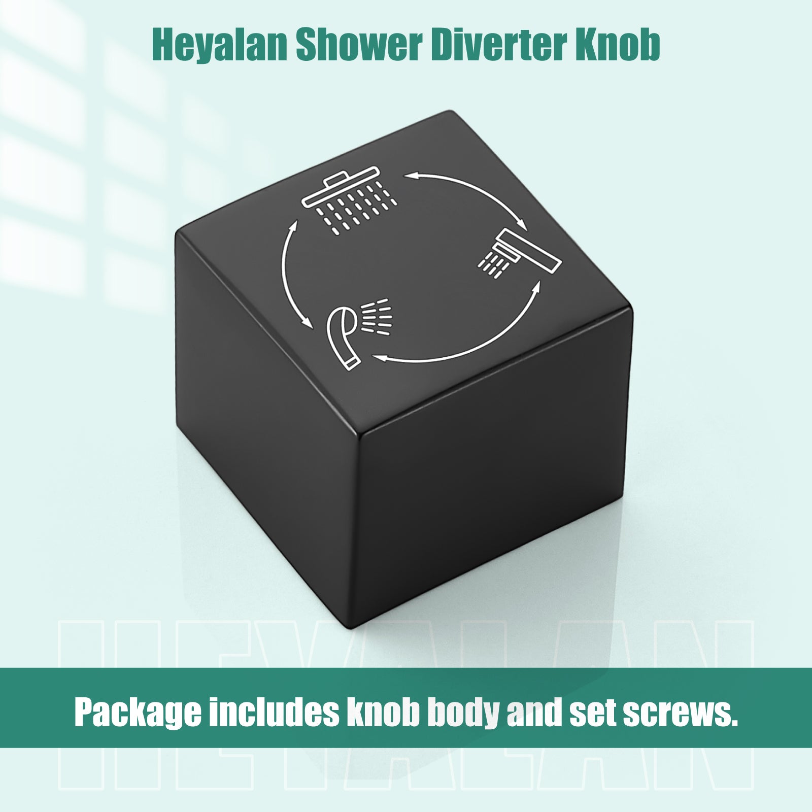Heyalan Shower Diverter Knob 3 functions Shower Water Flow Converter Square