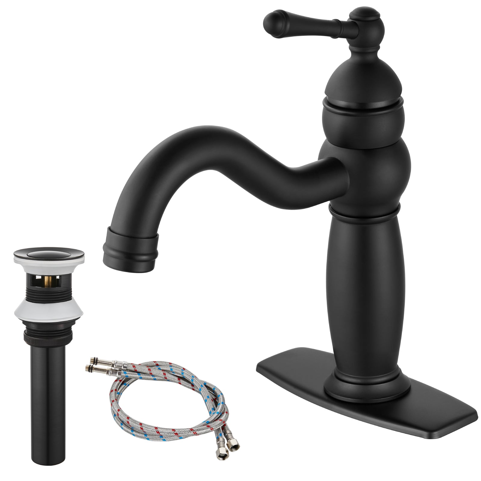 Bathroom Sink Faucet Deck Mounted 1 Hole One Handle