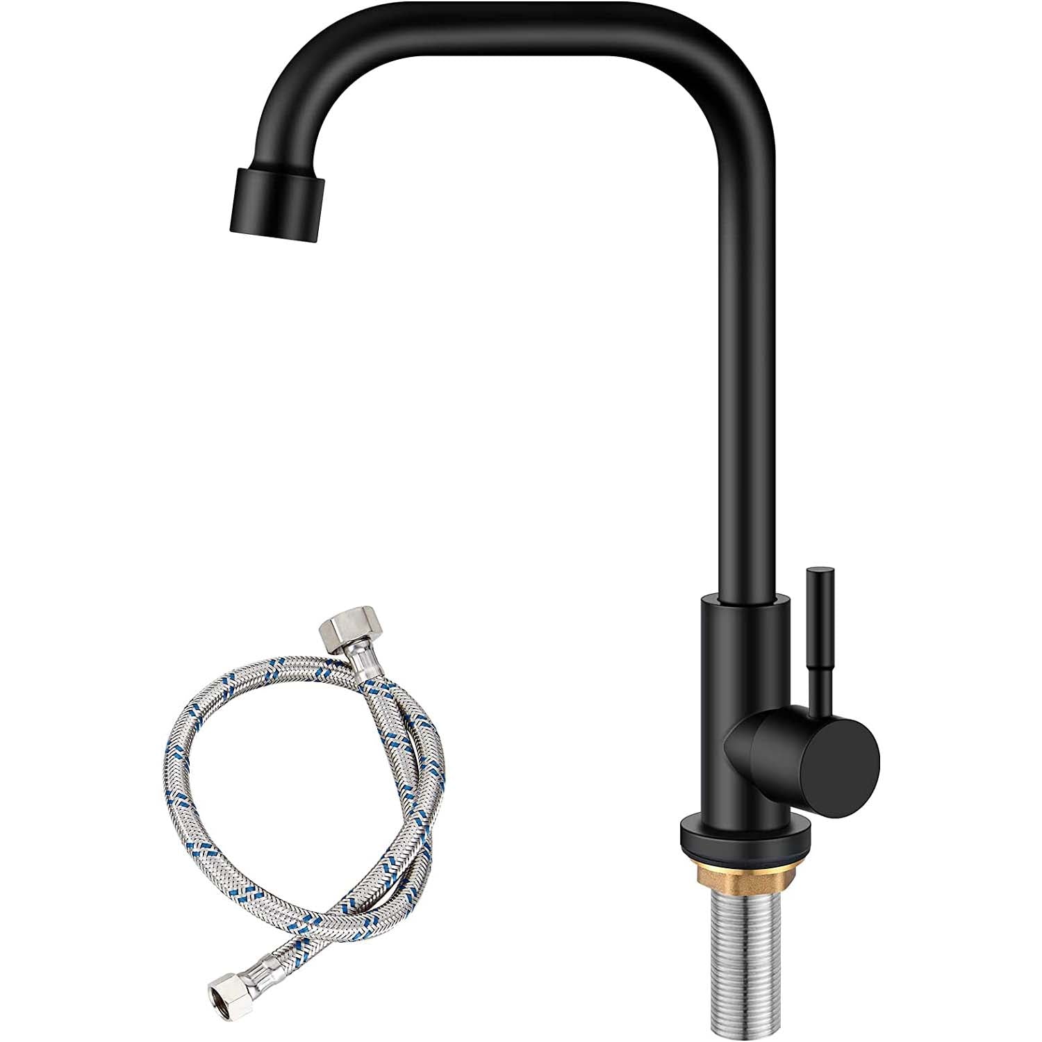 Cold Water OnlySingle Lever Handle SUS304 Sink Bar Tap 360 Degree Swivel Spout Decked Mounted Longer Thread Pipe