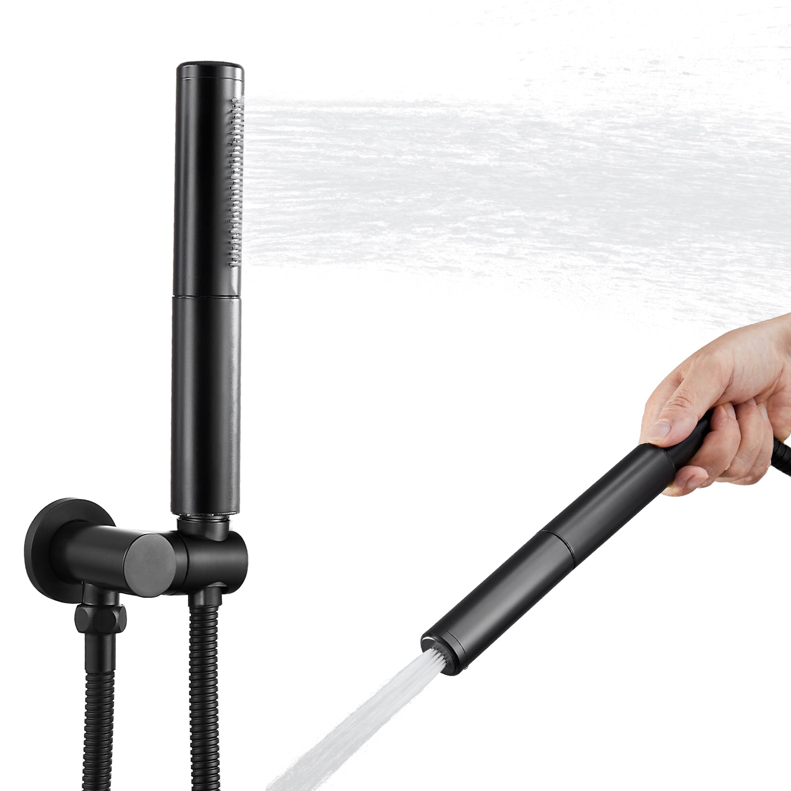 Heyalan Brass 2 in1 Function Handheld Spray Hand Shower High Pressure 7.9 Inch Shower Head High Flow Handheld Sprinklert Shower Wand with Shower Hose and Hand Shower Holder