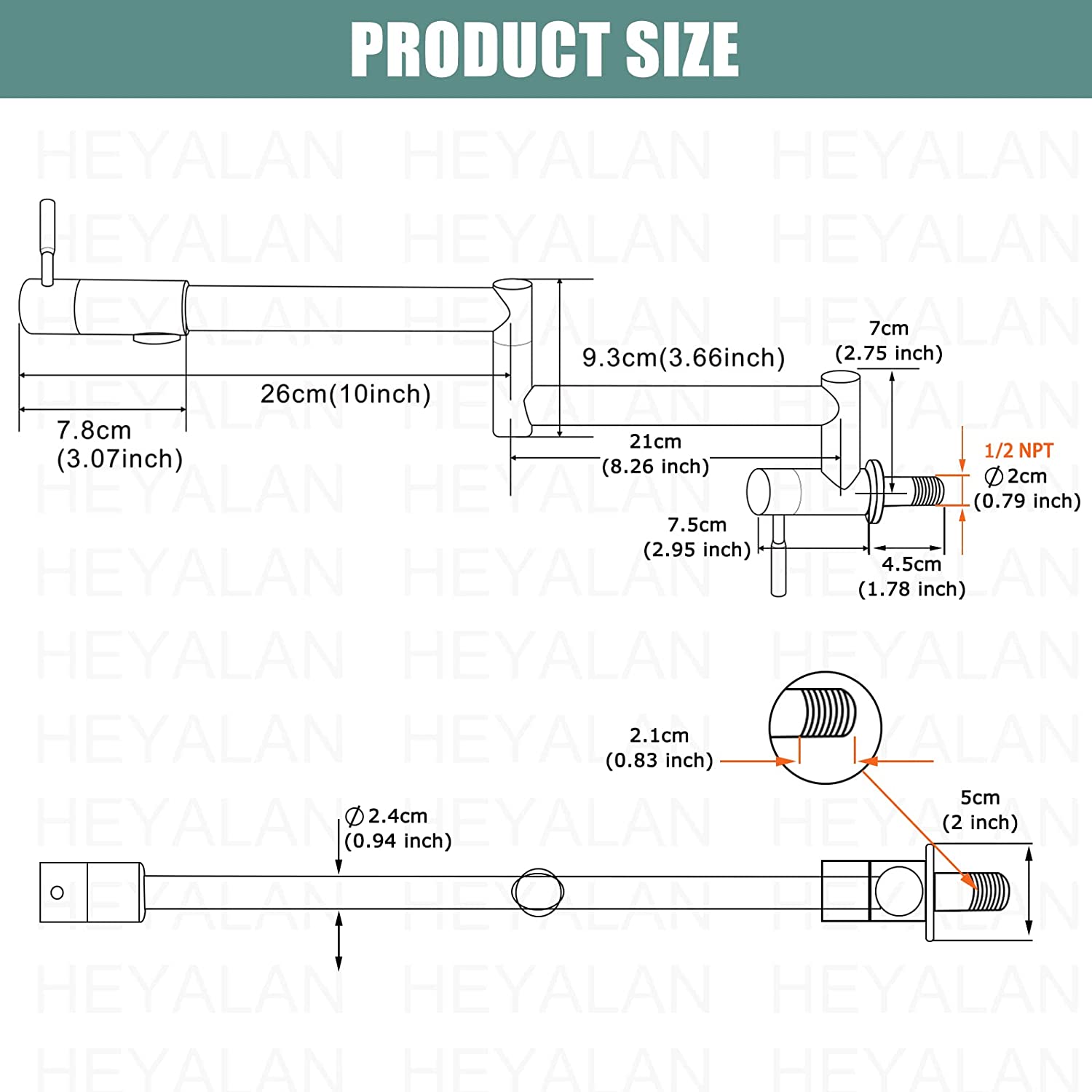 Wall Mounted Folding Stretchable Kitchen Restaurant Sink Faucet with Double Joint Swing Arm