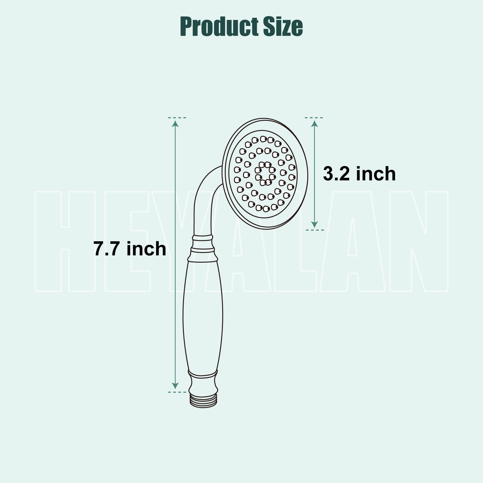 Heyalan Handheld Shower Head Spray Wand Hand Held High Pressure Telephone Shape Vintage Brass Shower Head Powerful Water Sprayer Bathroom High Flow Shower 1 Function