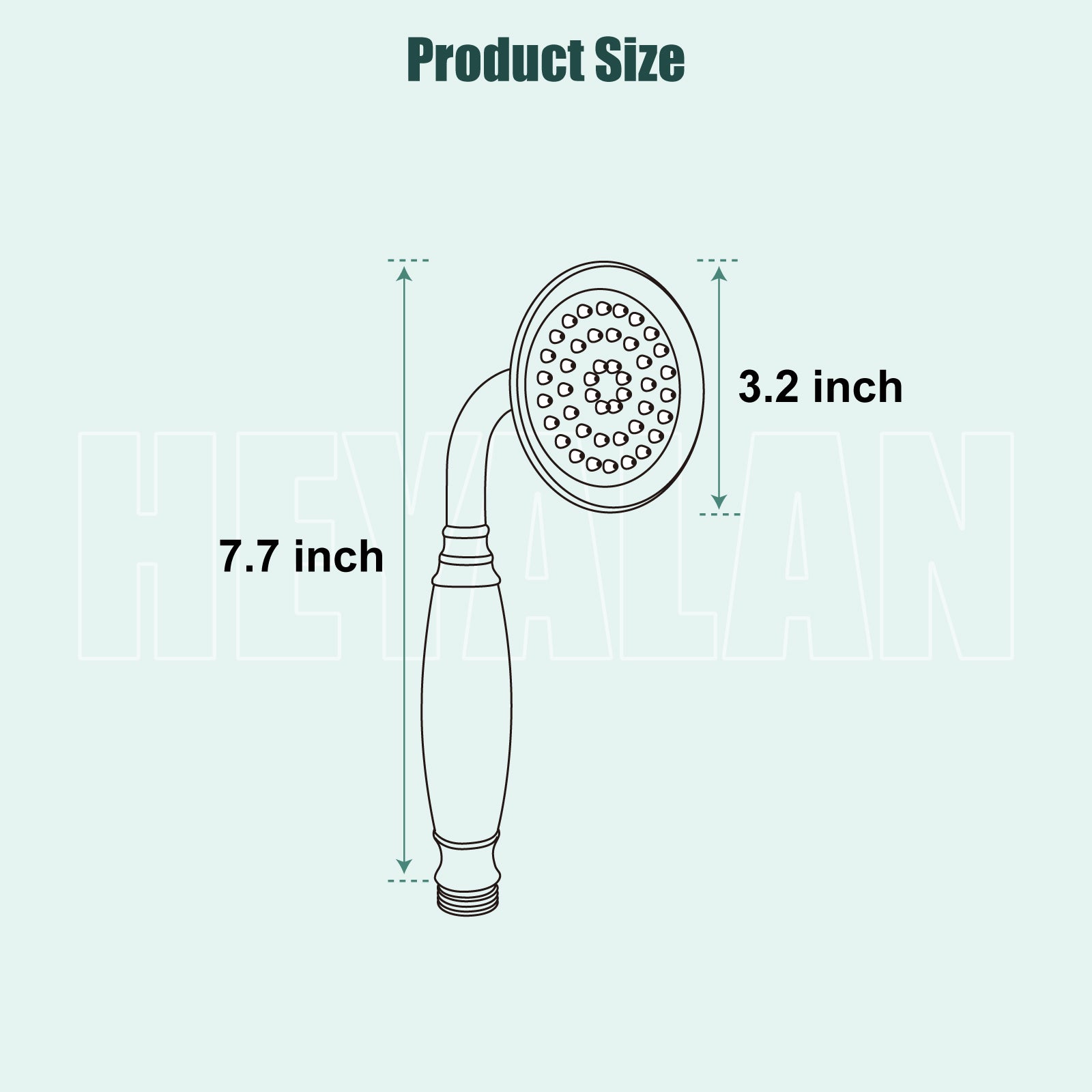 Heyalan Handheld Shower Head Spray Wand Ceramic Handle Hand Held High Pressure Telephone Shape Antique Brass Shower Head Powerful Water Sprayer Bathroom High Flow Shower 1 Mode