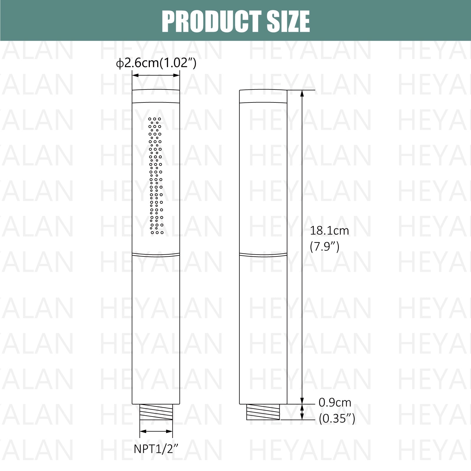 Heyalan Brass 2 in1 Function Handheld Spray Hand Shower High Pressure 7.9 Inch Shower Head High Flow Handheld Sprinklert Shower Wand with Shower Hose and Hand Shower Holder